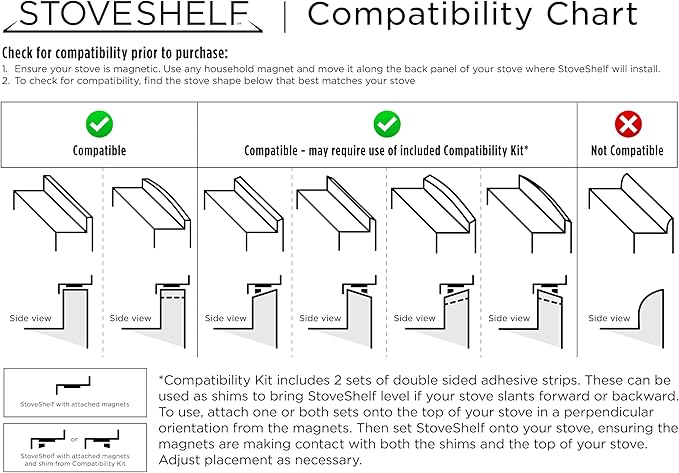 StoveShelf 30" Length Stainless Steel Finish Magnetic Shelf for Kitchen Stove - Kitchen Storage Solution with Zero Installation - Over Stove Spice Rack Organizer