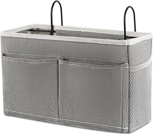 Bedside Caddy Bedside Hanging Storage Basket Bed Caddy for Headboards Bunk Dorm Rooms Crib Beds Rails Organizer (Grey)-NeatNest