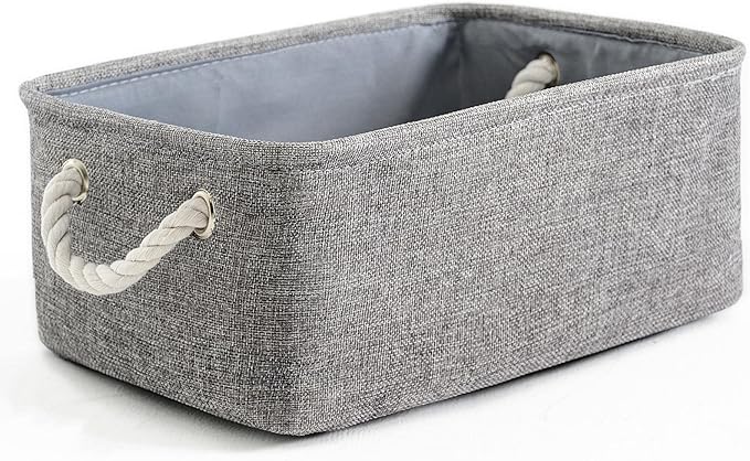 TheWarmHome Storage Bins for Shelves - 11.8x7.9x5.2 inch Grey Small Storage Baskets for Organizing, Fabric Storage Cubes Closet Organizer for Home Nursery Gift Decorative (Gray)-NeatNest