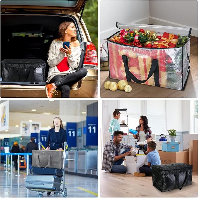 BALEINE 2-Pack Oversized Moving Bags with Reinforced Handles, Heavy-Duty Storage Tote for Clothes, Moving Supplies (Winter Grey, 2-Pack)-NeatNest