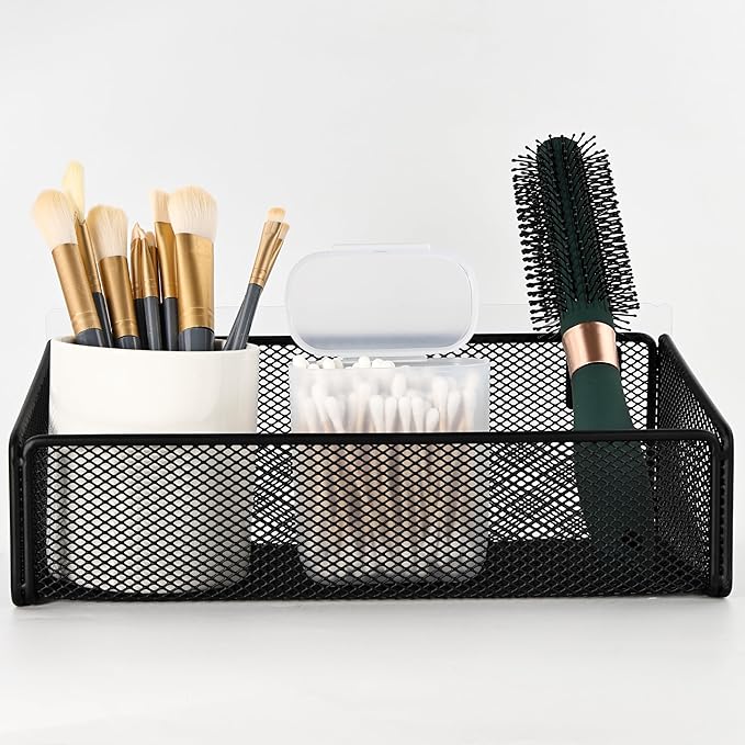 Bathroom Shelf Over Toilet Storage Basket,Toilet Beside Floating Shelf Mesh Metal Wall Mounted Shelves for Home Organization & Decor Essentials,Kitchen/Living Room Shelves (White)-NeatNest