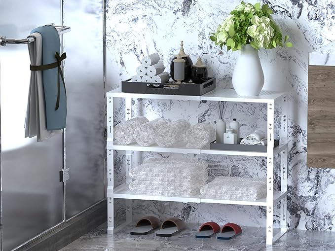 Adjustable Expanable Stackable Spice Rack Shelf Pantry Storage Organizer for Kitchen Cabinet,Countertop,Bathroom and more.Space is no longer limited(1Pack/White/Medium)-NeatNest