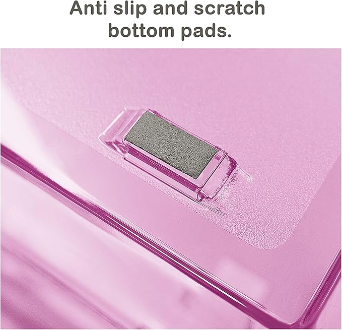 Acrimet Facility 2 Tier Letter Tray, Front Load, Letter Size/A4, Desktop File Organizer, Plastic (Clear Pink Color)-NeatNest