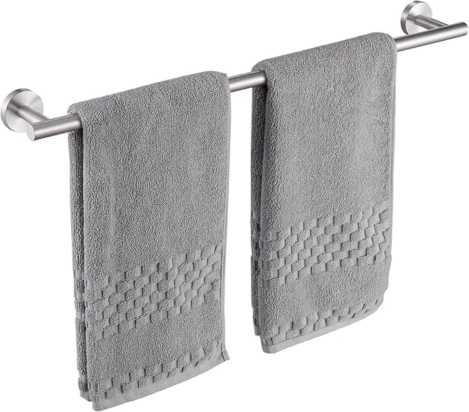 KES 23.2-Inch Towel Bar for Bathroom, Bath Towel Rack Towel Holder Wall Mount SUS304 Stainless Steel Brushed Finish, Total Length 25.5 Inch, A2000S65B-2