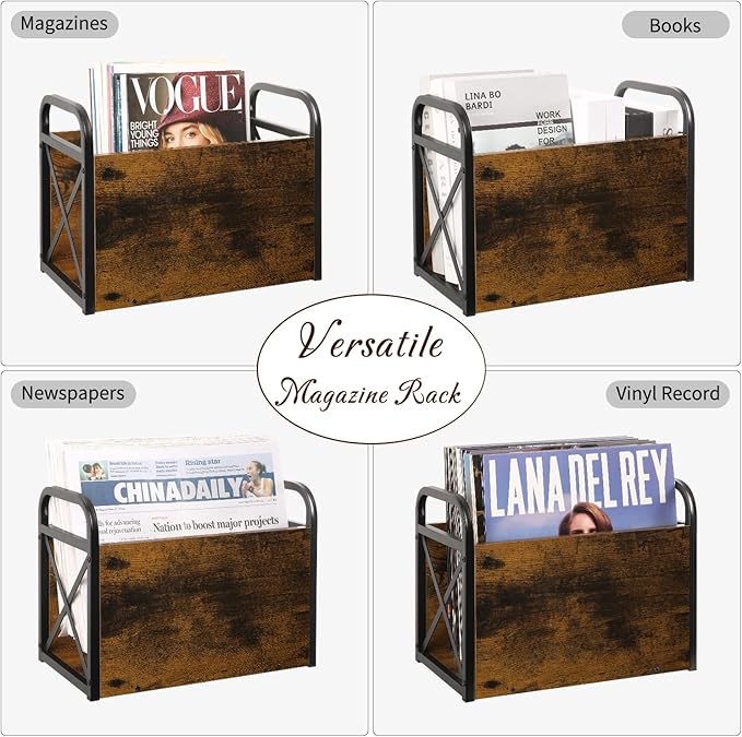 YINMIT Magazine Holder, Magazine Rack Floor, Magazine Storage Basket, Folder Organizer Bin for Books, Newspapers, Tablets-NeatNest