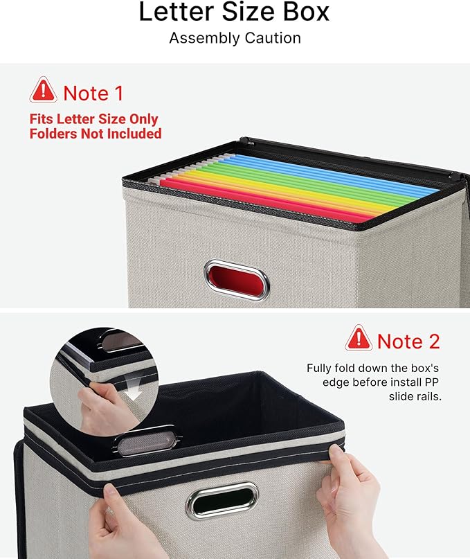 Oterri File Organizer Boxes with Lids, File Box with Mesh Pockets, Document Organizer Box for Letter Size Folders, Zippers Important Document Organizer (Beige, Small-2 Pack Without Folders)