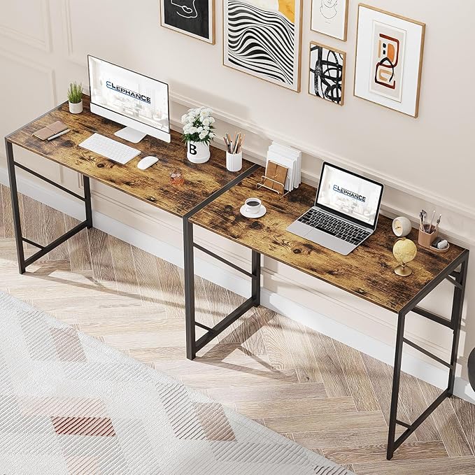 Elephance Folding Desk Writing Computer Desk for Home Office, No-Assembly Study Office Desk Foldable Table for Small Spaces-NeatNest
