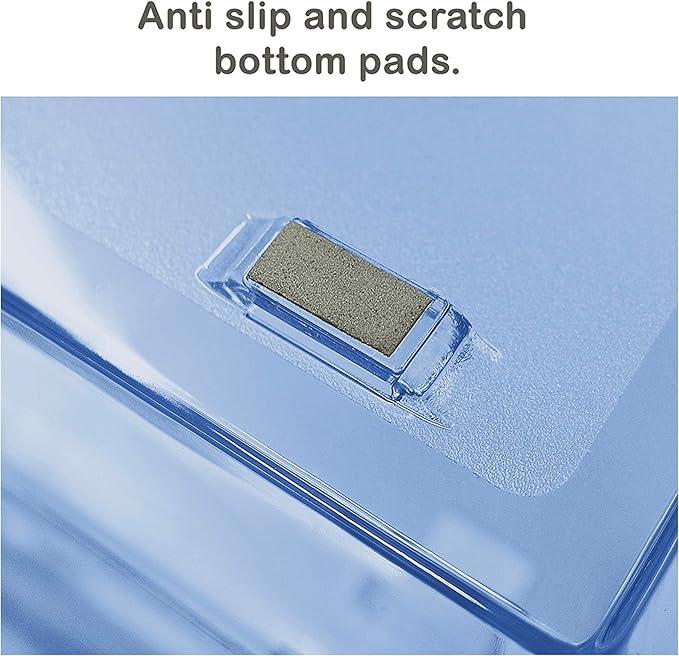 Acrimet Facility 4 Tier Letter Tray Side Load Plastic Desktop File Organizer (Clear Blue Color)-NeatNest