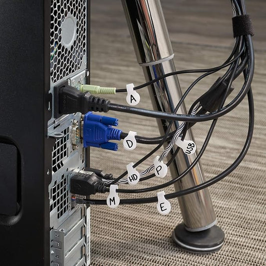 Cable Labels by Wrap-It Storage, Mini, White (60 Pack) Cord Labels, Wire Labels, Cable Tags and Wire Tags for Cable Management and Organizer for Electronics, Computers and More-NeatNest