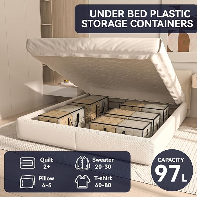 97L moving bags heavy duty,6 pack extra large moving bags with zippers,moving totes with lids heavy duty,storage containers with lids,large storage bags,moving storage bags,clear storage bag