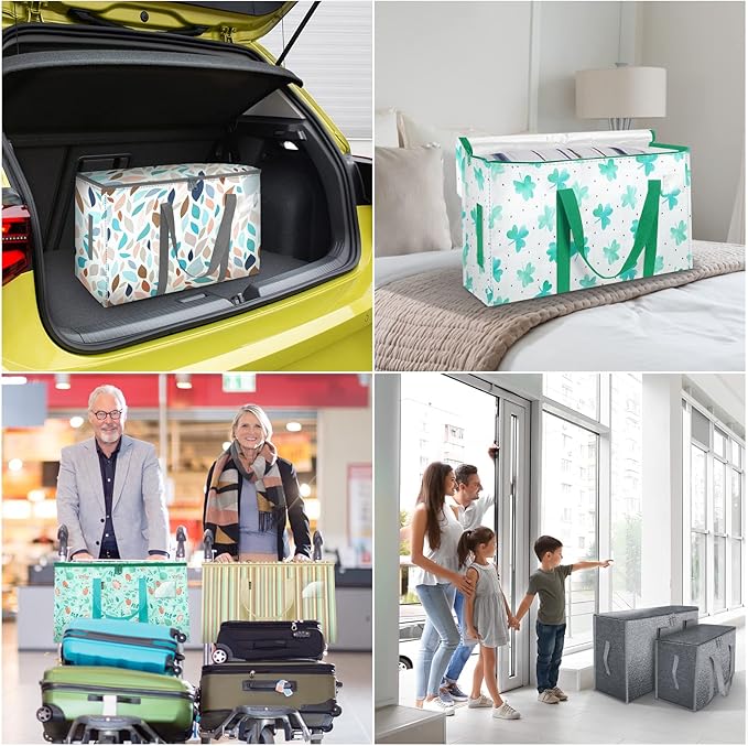 BALEINE 2-Pack Oversized Moving Bags with Reinforced Handles, Heavy-Duty Storage Tote for Clothes, Moving Supplies (Clover, 2-Pack)-NeatNest