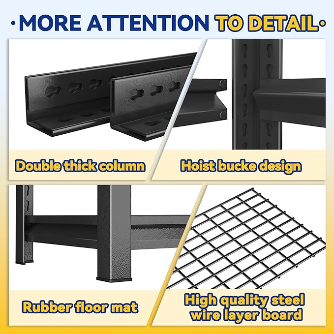 Garage Shelving,Heavy Duty 5-Tier Wire Shelving Unit - 72" H x 35.4" W x 15.7" D, 2500 lbs Load Capacity Storage Shelves,Adjustable Metal Shelves for Garage, Kitchen, and Pantry Storage-NeatNest
