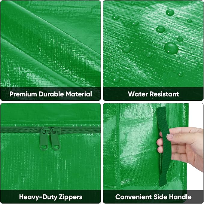 BALEINE 2-Pack Oversized Moving Bags with Reinforced Handles, Heavy-Duty Storage Tote for Clothes, Moving Supplies (Light Green, 2-Pack)-NeatNest