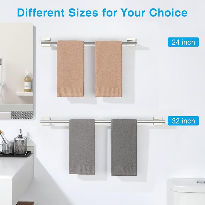 Towel Bar for Bathroom, 32 Inch Towel Rack Wall Mounted, SUS304 Stainless Steel Heavy Duty Towel Holder for Bathroom Laundry Room Hotel Modern Home Decor