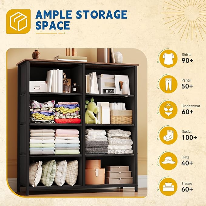 DWVO 8-Drawer Fabric Dresser, Furniture Storage Tower Cabinet, Organizer for Bedroom-NeatNest