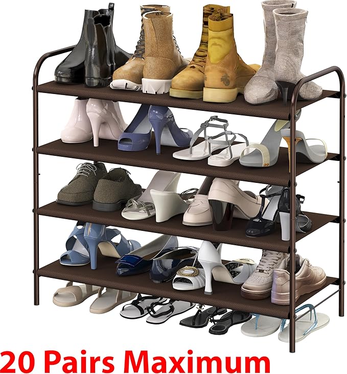 Simple Houseware 4-Tier Shoe Rack Storage Organizer, Bronze-NeatNest