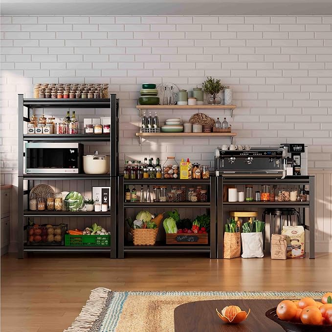 72" H Garage Shelving 5 Tier Shelving Unit, 3500Lbs Adjustable Metal Garage Storage Shelves Heavy Duty for Basement, Warehouse, Kitchen, Pantry (71.18'H X 35.43''W X 15.75''D)