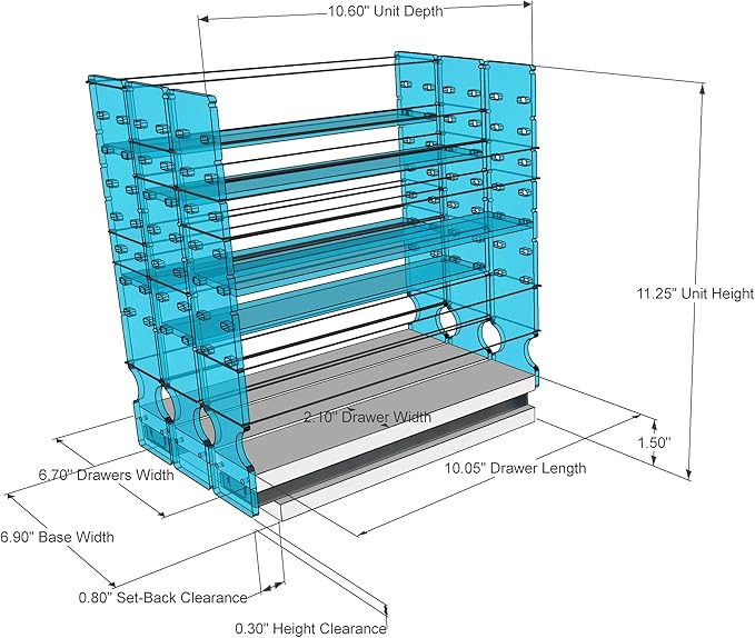 Vertical Spice Adjustable Spice Rack Drawer - Pull Out Cabinet Organizer - Kitchen and Pantry Organizers and Storage - Spice Caddy - 3 Drawers, 5 Upper Tier (6.9" W x 11.25" H x 10.6", Cream)