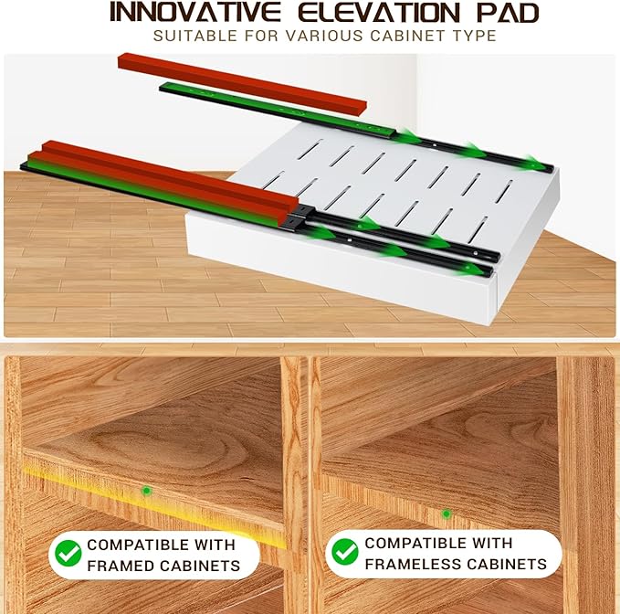 Under Sink Cabinet Organizer with Slide-Out Drawers Heavy-Duty Adjustable 12.6''-20.5'' Deep Tool-Free Adhesive & Screw Mounting, Removable Shelves for Kitchen Storage (White)-NeatNest