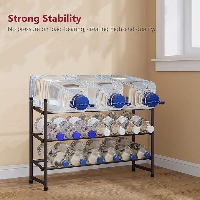 Tajsoon 3 Tier Expandable Shoe Rack for Closet, 28“-41“Adjustable & Stackable Shoe Shelf Storage, Metal Shoe Rack Organizer for Front Door Entrance, Closet, Garage, Entryway, Bronze-NeatNest