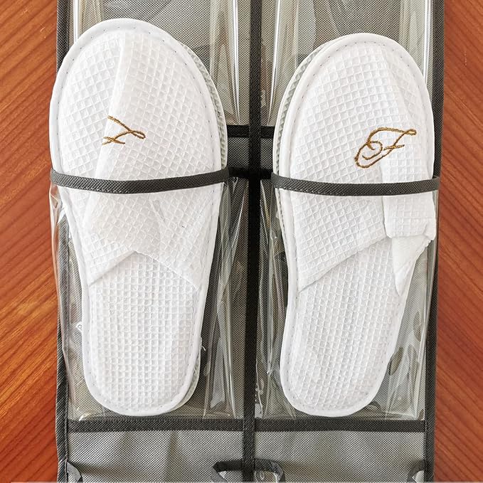 2 Packs Over The Door Hanging Closet Shoes Holder Organizer Shoe Storage Shoe Rack with 6 Pockets (Clear PVC Pockets)-NeatNest