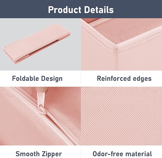 DIMJ Drawer Organizer Clothes Storage - 24 Pack Baby Dresser Organizer for Nursery, Foldable Closet Drawer Organizer Bins for Bedroom Organization, Fabric Storage Dividers for Socks, Underwears, Bras-NeatNest