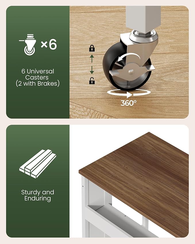 31.5" Modern Folding Computer Desk with Power Outlets, Wheels, Storage, Perfect for Small Spaces Rustic Brown and White TDN01UWL-NeatNest