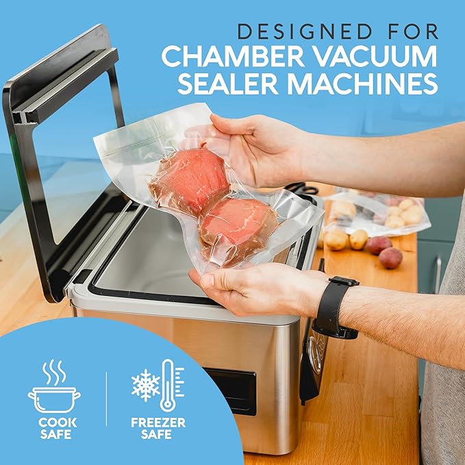 Avid Armor Chamber Vacuum Sealer Bags – Heavy Duty, BPA-Free, Pre-Cut Chamber Vacuum Bags for Food Preservation, Freezer Storage, Sous Vide and more, 250/Pack (6x10) – Multi-Use Vacuum Bags