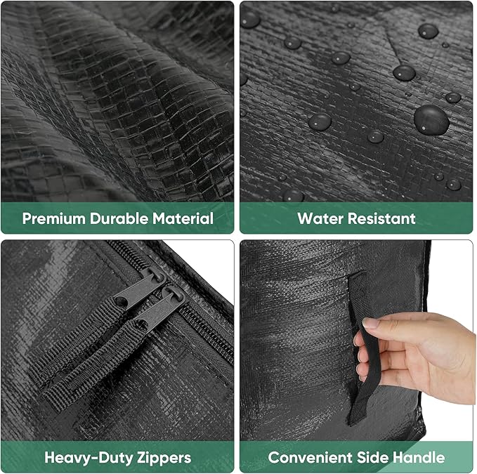 BALEINE 2-Pack Oversized Moving Bags with Reinforced Handles, Heavy-Duty Storage Tote for Clothes, Moving Supplies (Black, 2-Pack)-NeatNest