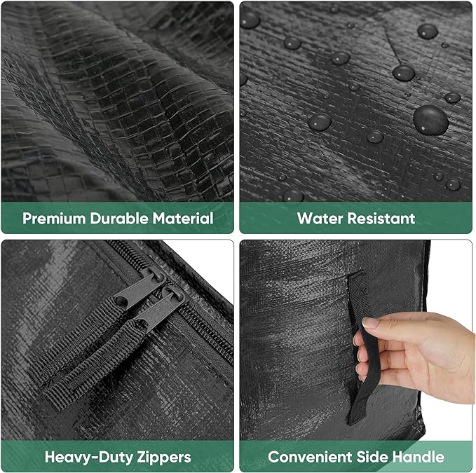 BALEINE 8-Pack Oversized Moving Bags with Reinforced Handles, Heavy-Duty Storage Tote for Clothes, Moving Supplies (Black, 8-Pack)-NeatNest