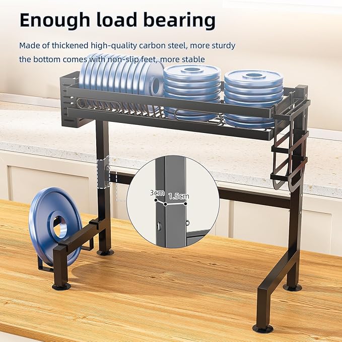 Over Sink Dish Drying Rack Kitchen Above Sink Shelf Dish Rack Large Capacity 62cm/24in