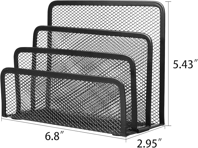 wishacc Desk Mail Organizer Small File Holders Letter Metal Mesh Document/Filing/Folders/Paper Organizer for Desktop-NeatNest