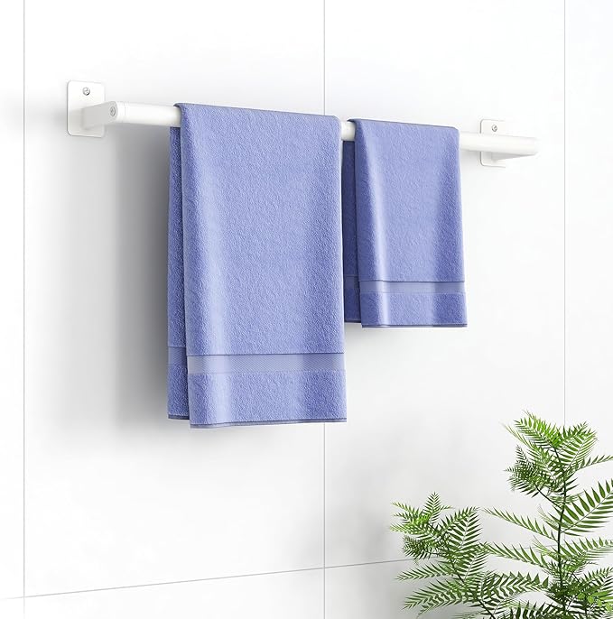Bathroom Towel Bar, 24 Inch Towel Racks for Bathroom Wall Mounted, Heavy Duty Bath Hand Towel Holder Organizer, Modern Home Decor Towel Rod Bathroom Hardware Accessories, White