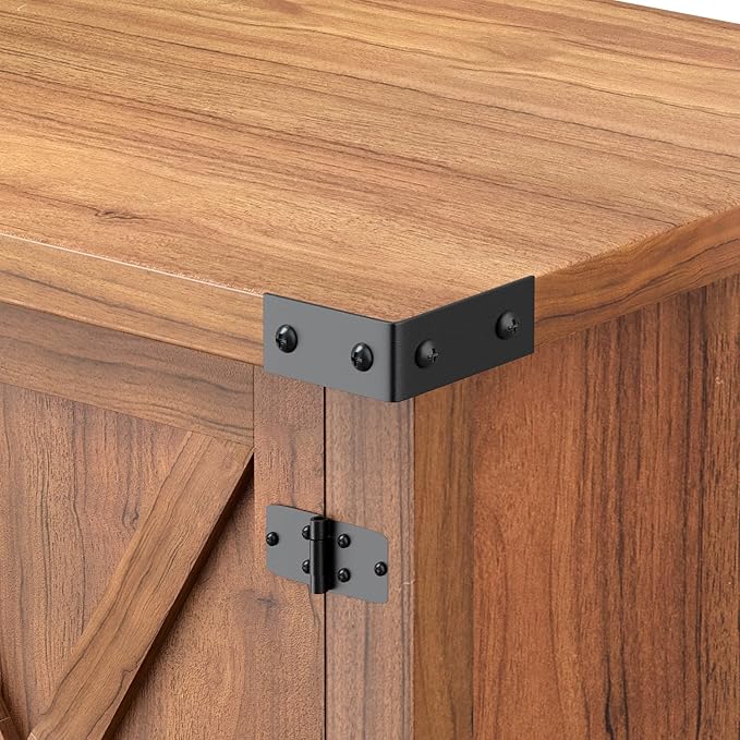 JUMMICO TV Stand, 65 Inch TV Farmhouse Entertainment Center with Double Barn Doors and Storage Cabinets, Console TV Table Media for Living Room, Bedroom (Walnut)-NeatNest