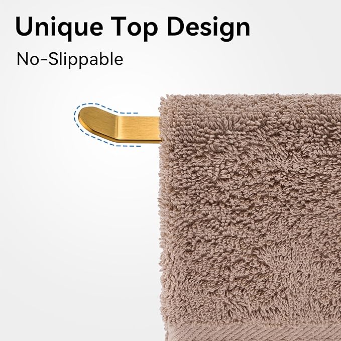 Gold Hand Towel Holder Stand – Countertop T-Shaped Stainless Steel Towel Rack with Non-Slip Base for Vanity and Kitchen