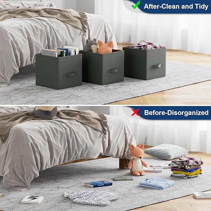 Mavivegue 6 Cube Storage Organizer, Closet Organizers and Storage, Cube Storage Shelf, Easy to Assemble with Storage Drawers, DIY Closet Cube Organizer for Living Room, Bedroom, Dorm Room-Gray, Grey