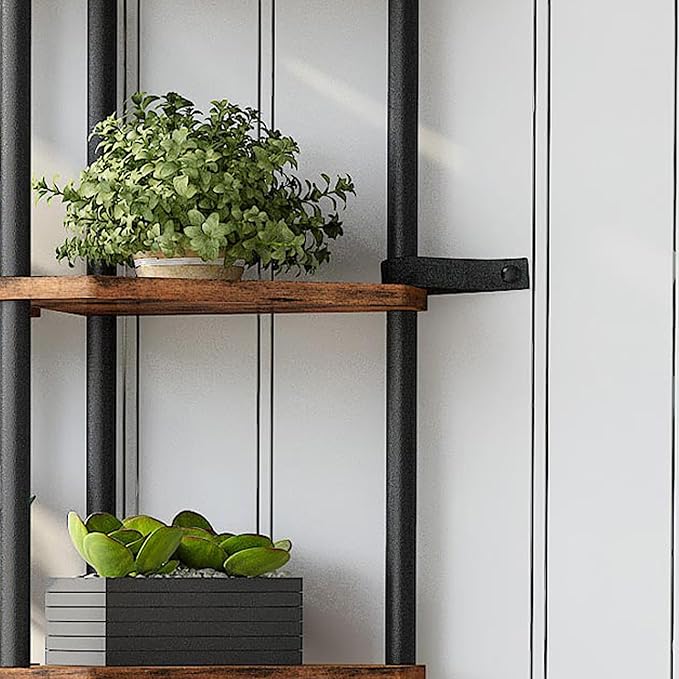 6 Tier Corner Shelf, 66.5'' Tall Standing Shelf, Narrow Display Shelf Stand, Modern Corner Bookshelf, Plant Stand, Corner Bookcase for Living Room, Bedroom, Bathroom, Rustic Brown LCS502R-NeatNest