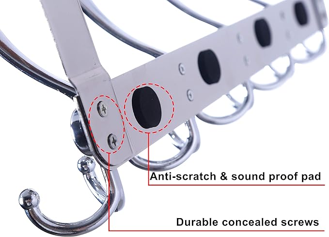 Dseap Over The Door Hook Hanger - 5 Tri Hooks, Heavy Duty Over The Door Towel Rack Coat Rack for Clothes Hat Towel, Chromed, 2 Packs