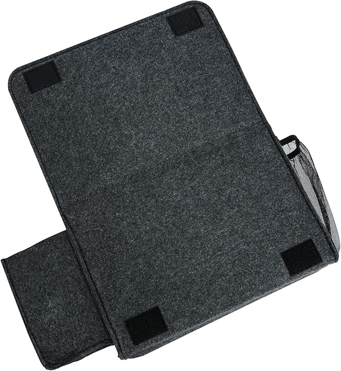 Bedside Caddy, Large Size Storage Organizer - Bedside Organizer for Magazine, Remotes, Phone (13.4'' x 18.1'' Tissue Box Holder, Dark Grey)-NeatNest