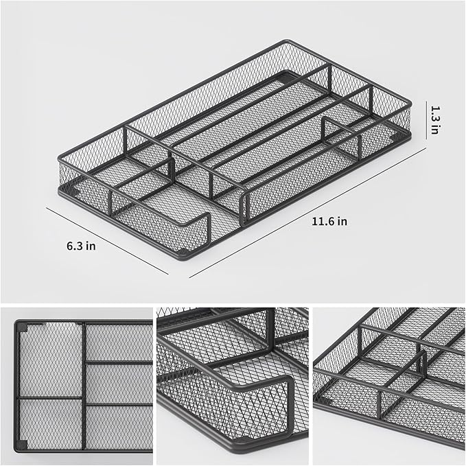 Desk Drawer Organizer Tray, Office Drawer Organizer, Workspace Organizers, Suitable for Tools, Pencils, Office Supplies Storage (Black)-NeatNest