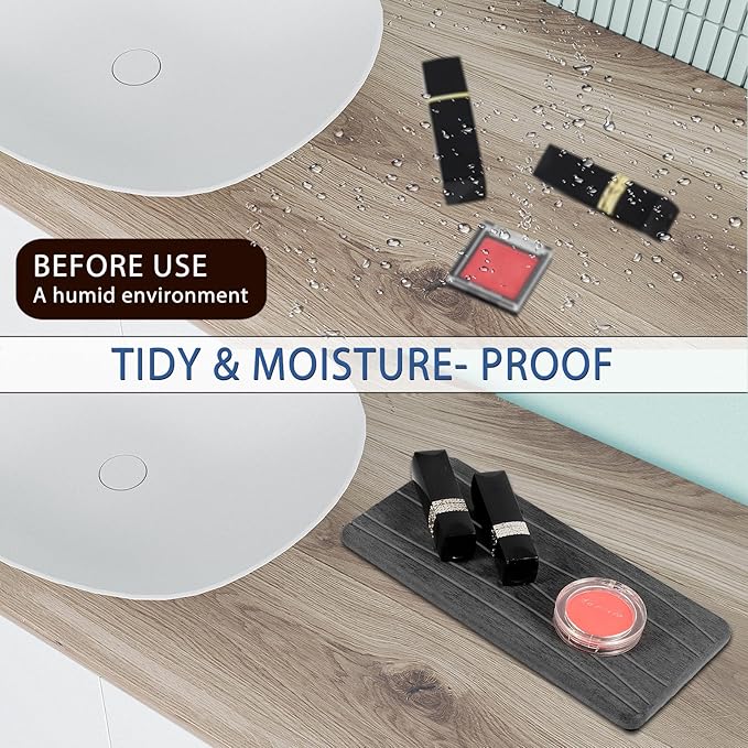 2PCS Water Absorbing Stone Tray, Fast Drying Stone Sink Tray, Water Absorbent Diatomite Trays, Stones Soap Trays, Diatomite Coasters for Kitchen Sink Bathroom Counter, Hand Soap Dish & Holders-NeatNest