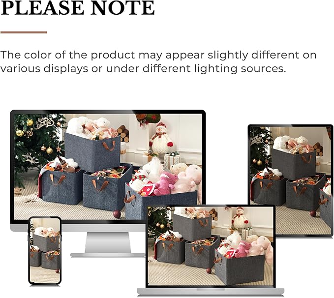 GRANNY SAYS Storage Baskets for Shelves, Closet Organizer Bins, Clothes Storage Bins with Metal Frame, Extra Large Baskets for Organizing and Storage, Collapsible, Dark Gray, 2-Pack-NeatNest