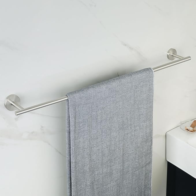 Alise Adjustable Towel Holder, Extension-Type 17'' to 30'' Towel Racks for Bathroom, SUS304 Stainless Steel Towel Rod for Bathroom Wall, DIY Hand Towel Bar, Brushed Nickel Finish