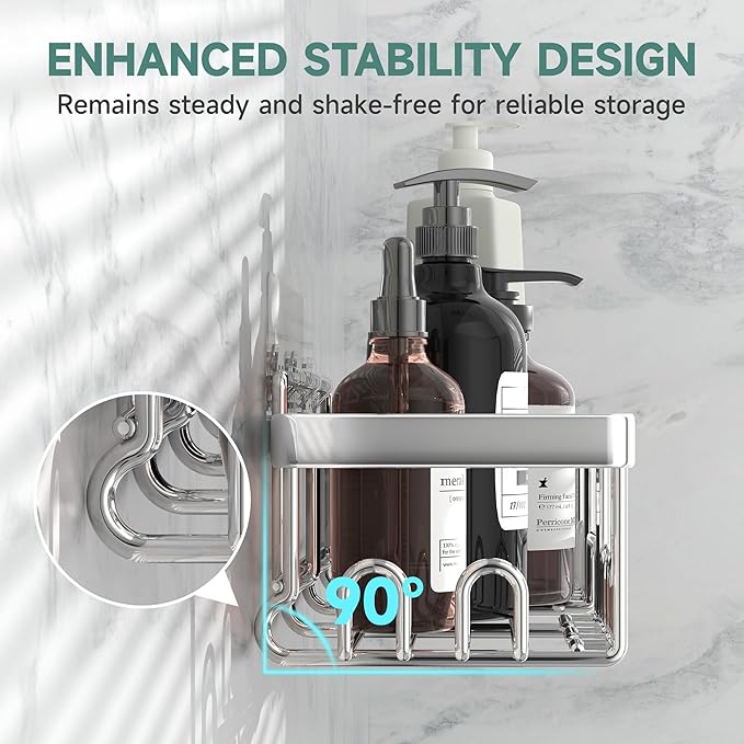 Veken Shower Caddy 6-Pack, Family Choice Award Winner, Large Wall Mounted Shower Rack, Bathroom Shelves Over Toilet, Organizer Storage Accessories with Soap Dish&Toothbrush Holder-NeatNest