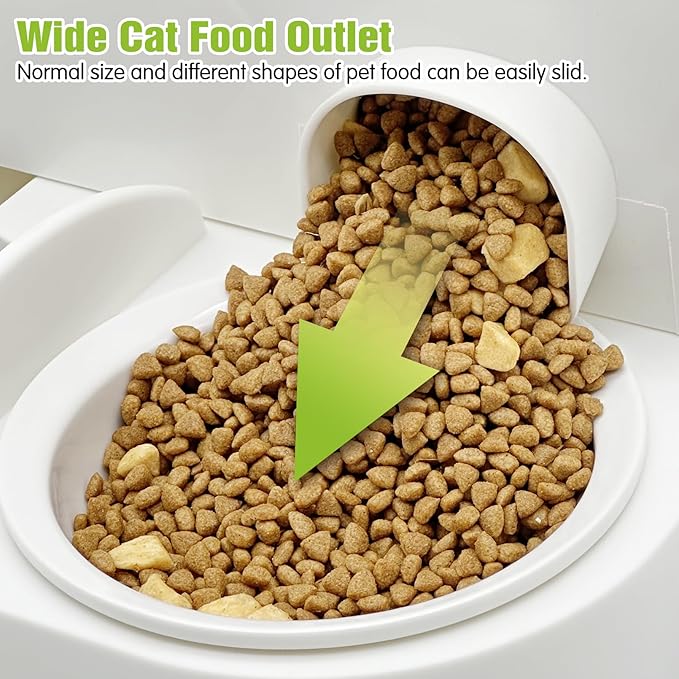 Fhiny Gravity Cat Feeder and Water Dispenser, 2 in 1 Gravity Feeder Cat Dry Food & Waterer Removable Ceramic Bowl Pet Food Storage Self Feeding Station for Indoor Cat Kitten Puppy Easy Clean (Grey)-NeatNest