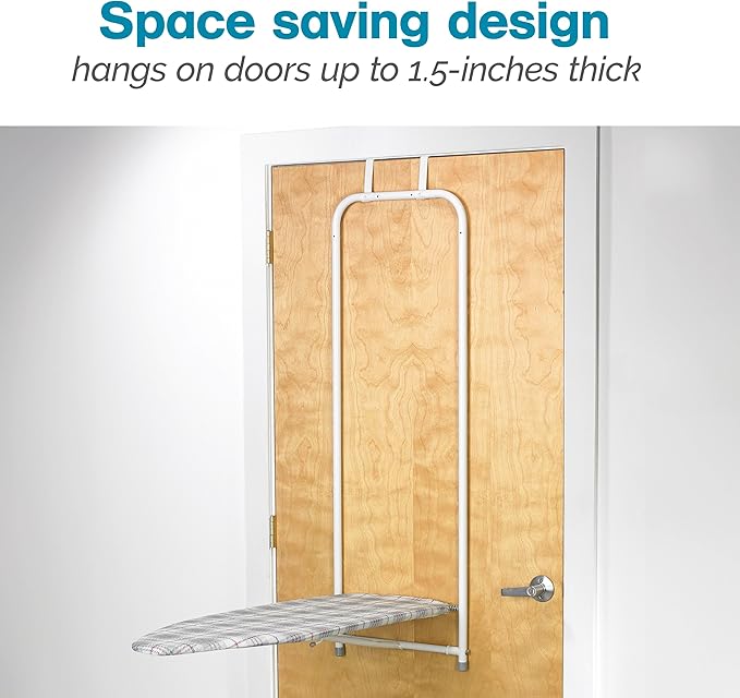 Polder Over-The-Door Hanging Ironing Board - Includes Cover and Pad