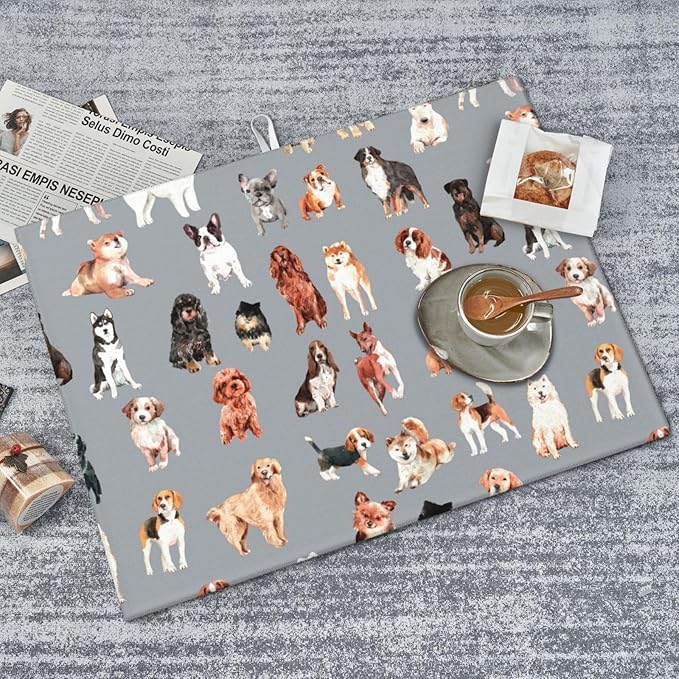 Cute Puppy Dog Dish Drying Mat 18 x 24 Inch for Kitchen Counter Cute Kitchen Mat Microfiber Kitchen Countertop Absorbent Reversible Drainer Rack Pad Dish Drying Mat-NeatNest