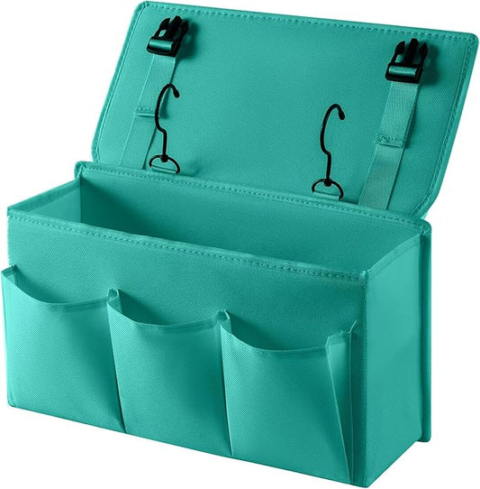 Bedside Caddy Bedside Storage Organizer,Bed Caddy With Thickened Material Suitable for Homes, Dormitories, Hospitals, Cribs, RVs,Great for Magazines,Books,Remote, Phone (Green)-NeatNest