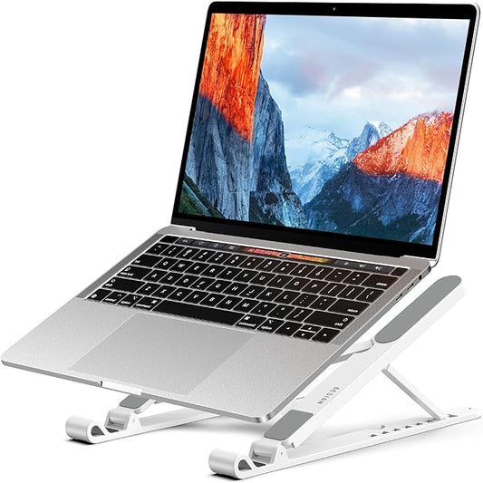 BESIGN LS01 Pro Ergonomic Laptop Stand, Plastic Laptop Riser, Portable and Adjustable Notebook Computer Holder Compatible with 10-15.6" Laptops (White)-NeatNest