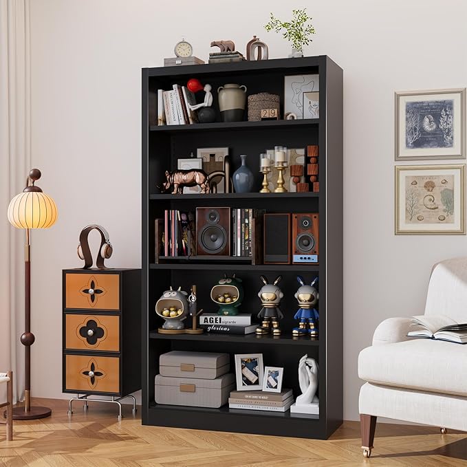 Shoe Cabinet,5 Tiers Heavy Duty Metal Freestanding Shoe Rack,55" Tall Shoe Rack with Open Storage Shelf for Entryway,Living Room,Garage (Black, 5 Tier-55 H*27.6" W*11.8" D)-NeatNest
